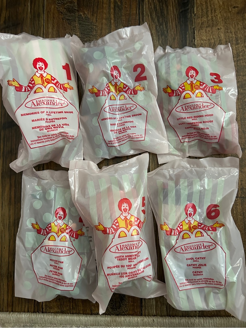 McDonald's Madame Alexander Doll Meal Toys 2001,2002 Set of 6 Sealed New